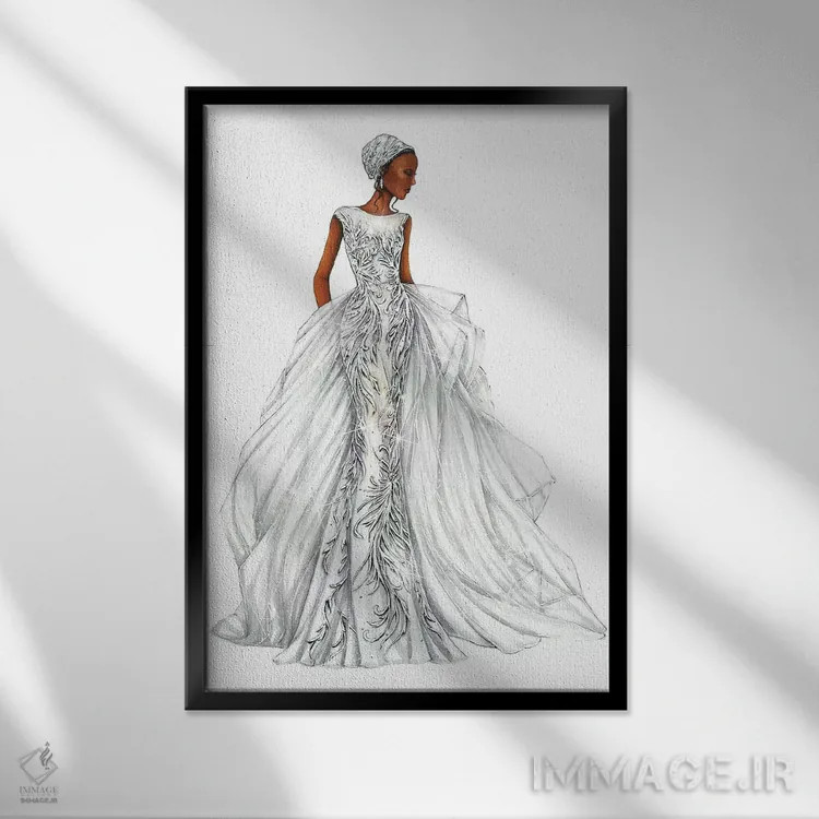 تابلو دکوراتیو لباس ۲ اثر اریس ترن - نمای قابدار مشکی