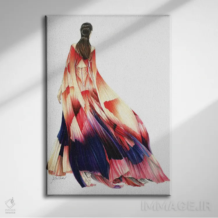 تابلو دکوراتیو مد فاخر آیریس ون هرپن ۲۰۱۹ اثر اریس ترن - نمای روبهرو روی دیوار