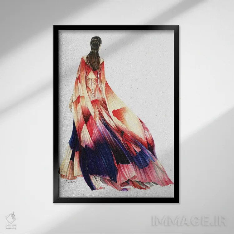 تابلو دکوراتیو مد فاخر آیریس ون هرپن ۲۰۱۹ اثر اریس ترن - نمای قابدار مشکی