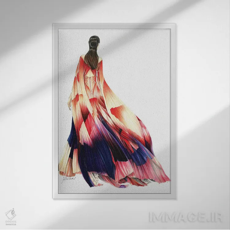 تابلو دکوراتیو مد فاخر آیریس ون هرپن ۲۰۱۹ اثر اریس ترن - نمای قابدار سفید