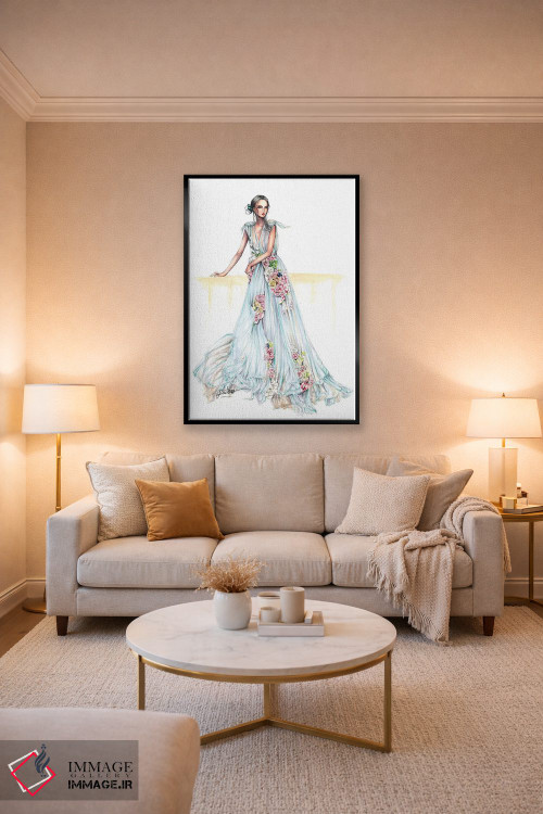 تابلو دکوراتیو لباس فاخر گل دار اثر اریس ترن - D3B