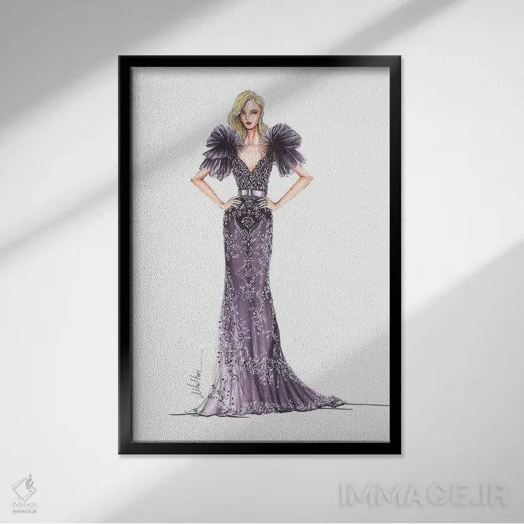 تابلو دکوراتیو زهیر مراد بهار تابستان ۲۰۱۷ اثر اریس ترن - نمای قابدار مشکی