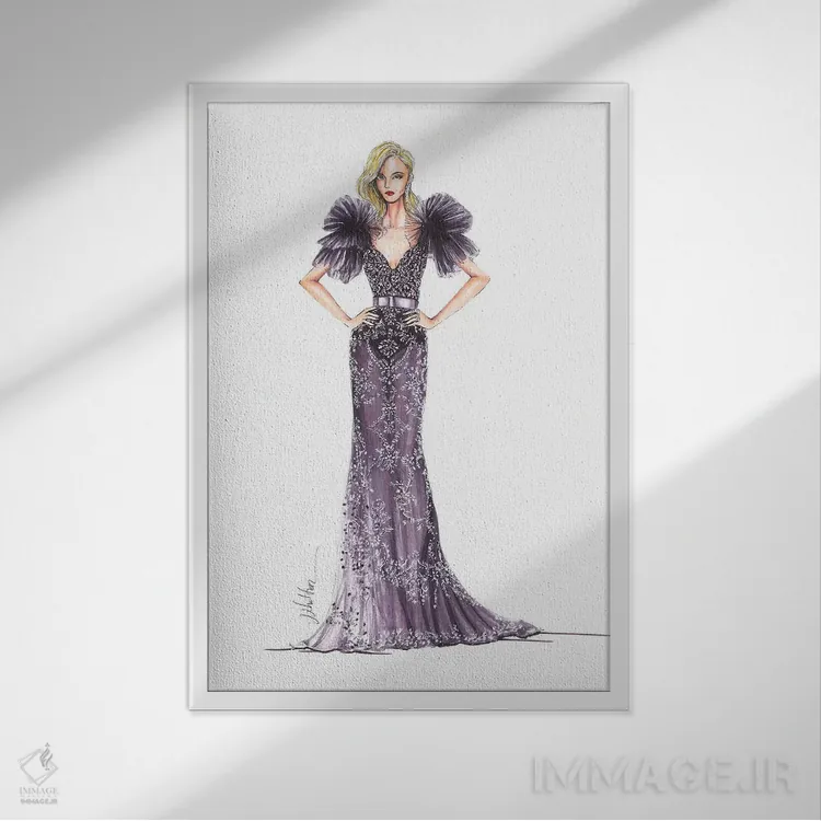 تابلو دکوراتیو زهیر مراد بهار تابستان ۲۰۱۷ اثر اریس ترن - نمای قابدار سفید