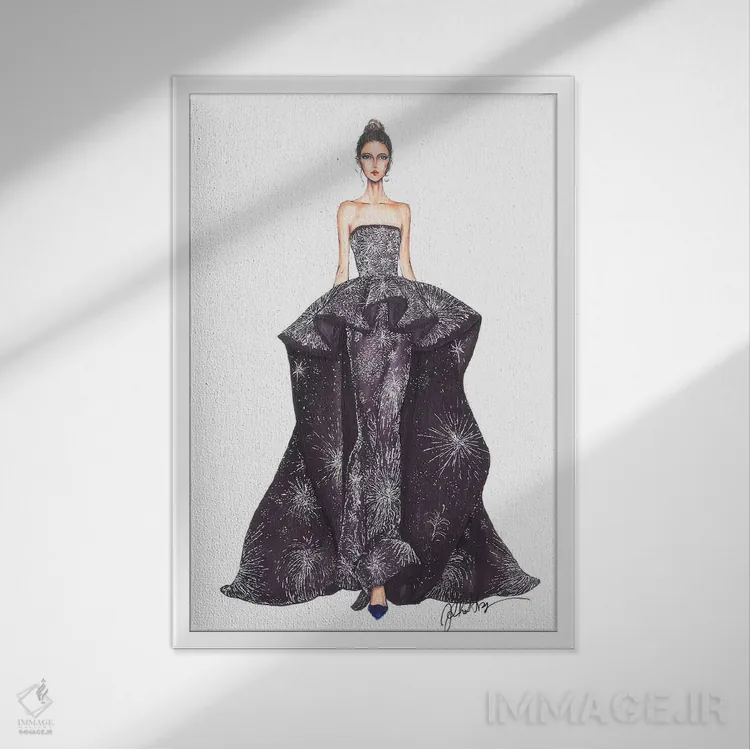 تابلو دکوراتیو زهیر مراد اوت کوتور ۲۰۱۷ اثر اریس ترن - نمای قابدار سفید