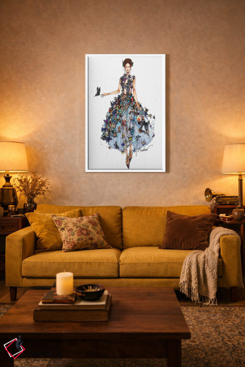 تابلو دکوراتیو لباس پروانه ای II اثر اریس ترن - D3W