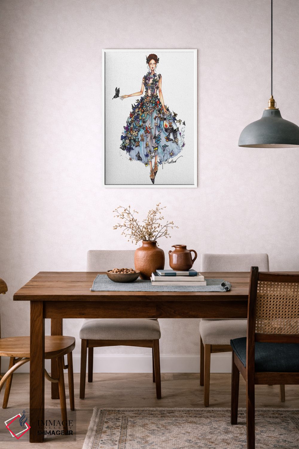 تابلو دکوراتیو لباس پروانه ای II اثر اریس ترن - D6W