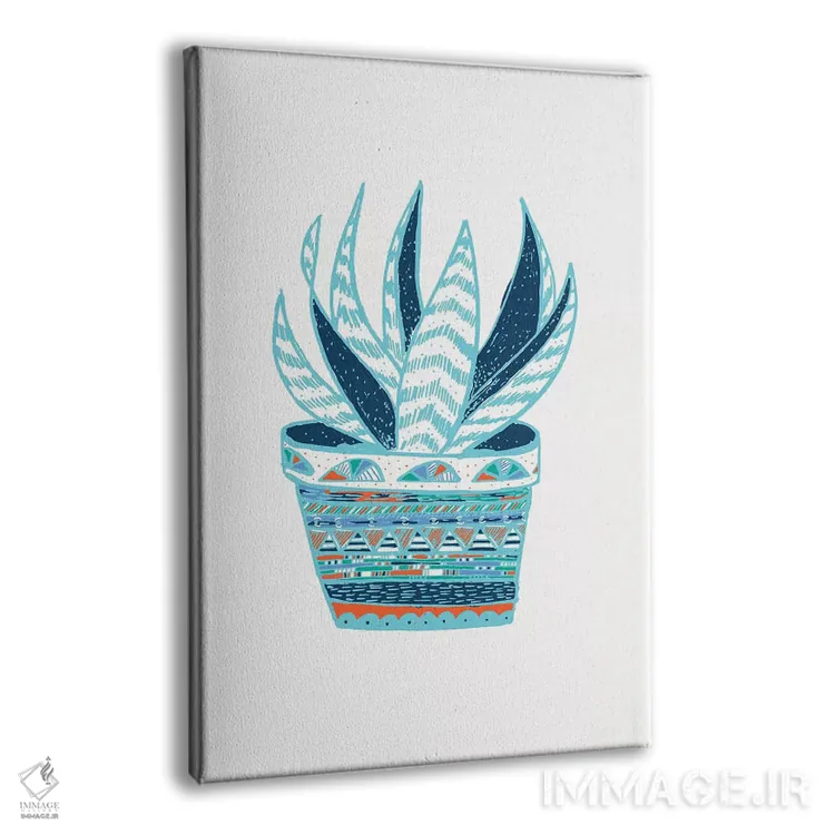 تابلو مدرن ساکولنت، آبی اثر اتاوی - نمای پرسپکتیو محصول