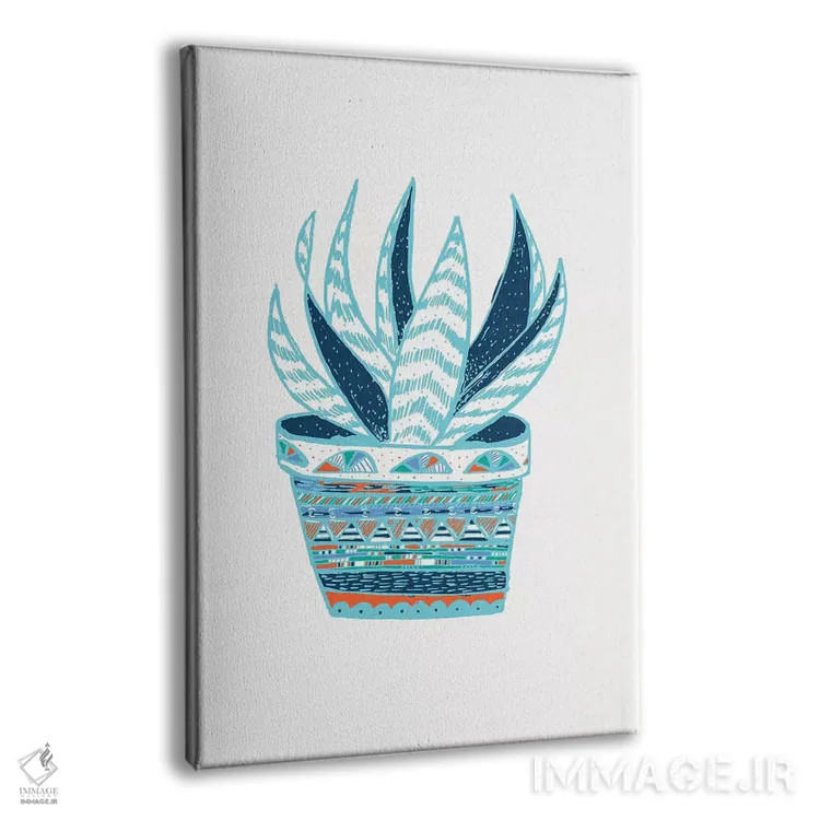 تابلو مدرن ساکولنت، آبی اثر اتاوی - نمای پرسپکتیو محصول