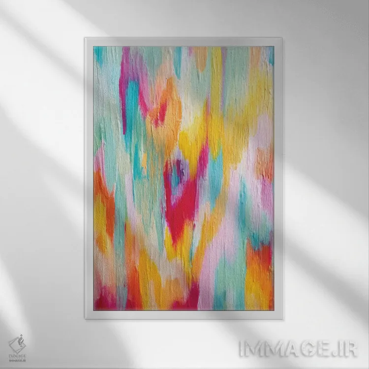 تابلو انتزاعی شماره ۱ اثر اتاوی - نمای قابدار سفید