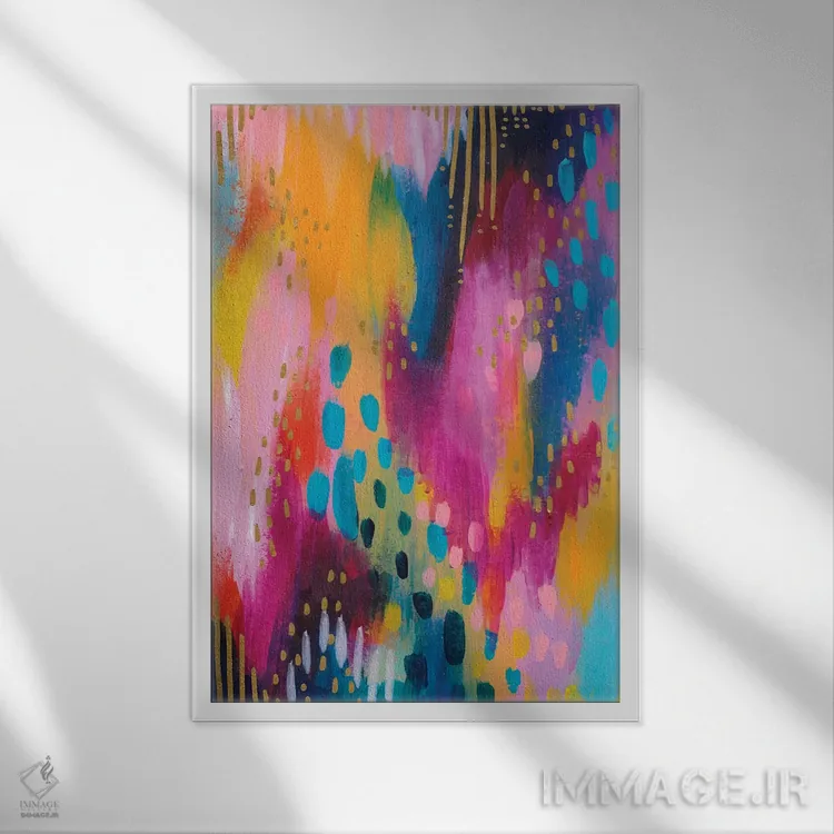 تابلو انتزاعی شماره ۲ اثر اتاوی - نمای قابدار سفید