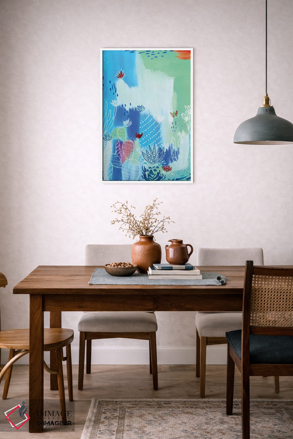 تابلو انتزاعی بیابان آبی اثر اتاوی - D5W