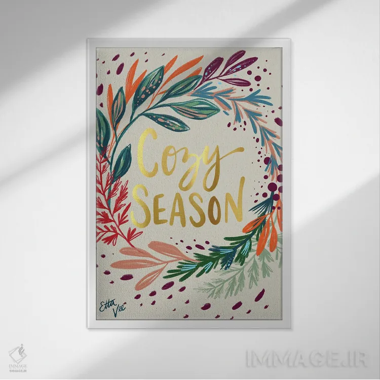 تابلو دکوراتیو فصل دلپذیر اثر اتاوی - نمای قابدار سفید