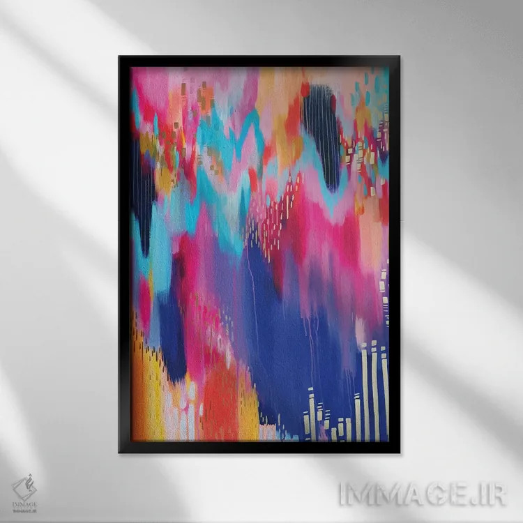 تابلو انتزاعی شماره ۱۴ اثر اتاوی - نمای قابدار مشکی
