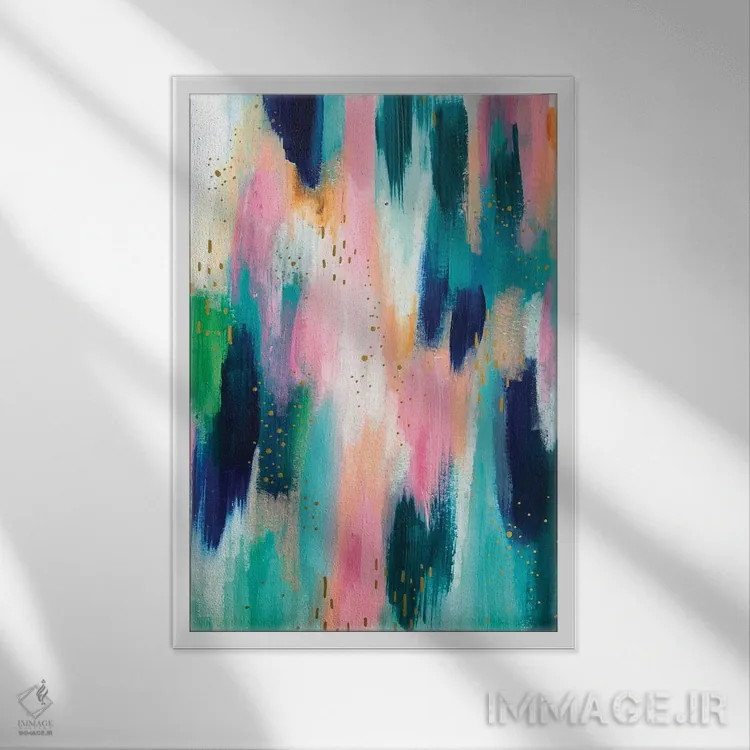تابلو انتزاعی شماره ۴۴ اثر اتاوی - نمای قابدار سفید