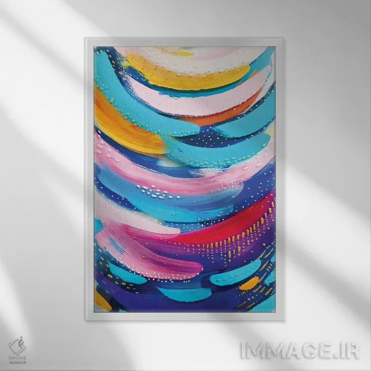 تابلو انتزاعی شماره ۲۰ اثر اتاوی - نمای قابدار سفید