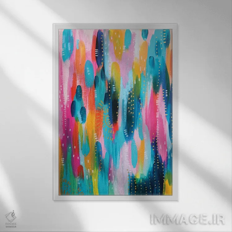 تابلو انتزاعی شماره ۲۷ اثر اتاوی - نمای قابدار سفید
