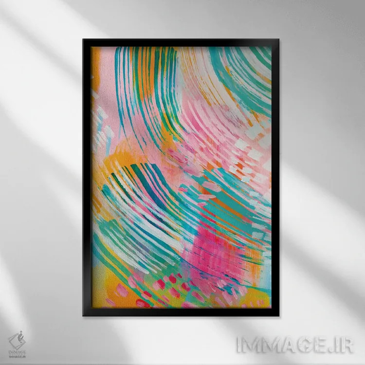تابلو انتزاعی شماره ۳۲ اثر اتاوی - نمای قابدار مشکی