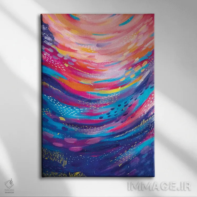 تابلو انتزاعی شماره ۳۴ اثر اتاوی - نمای روبهرو روی دیوار