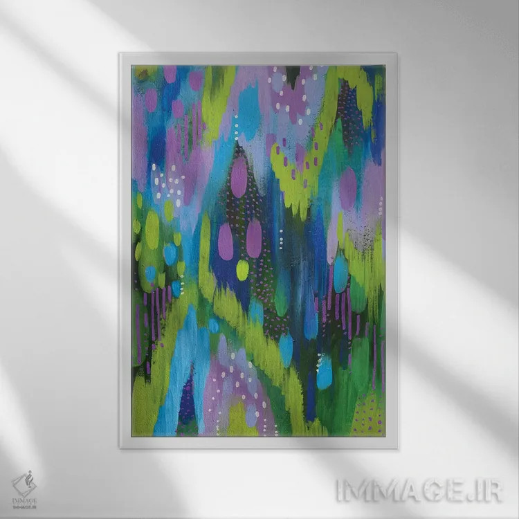 تابلو انتزاعی شماره ۳۷ اثر اتاوی - نمای قابدار سفید