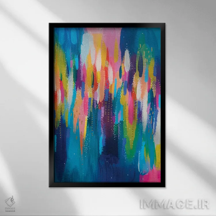 تابلو انتزاعی شماره ۳۳ اثر اتاوی - نمای قابدار مشکی