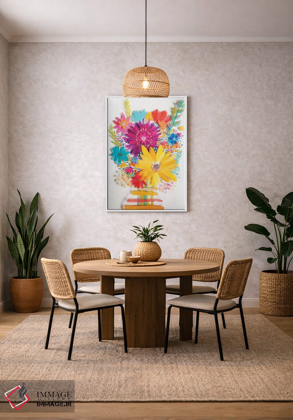 تابلو دکوراتیو دسته گل چهارم اثر اتاوی - D2W