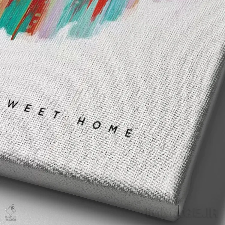 تابلو انتزاعی ایندیانا اثر اتاوی - نمای نزدیک بافت بوم