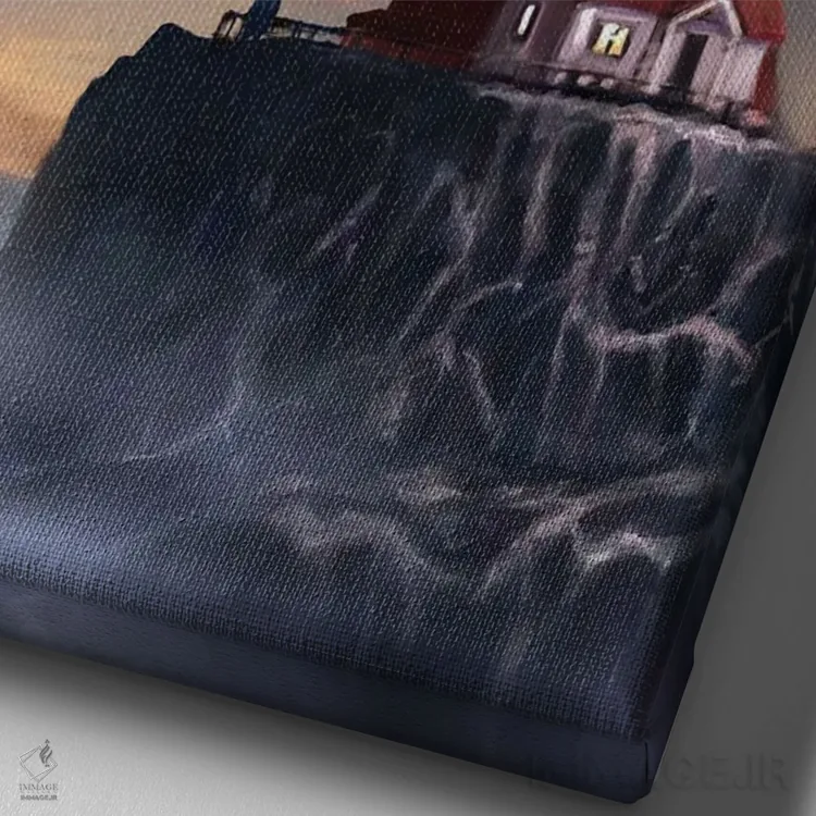 تابلو دکوراتیو فانوس دریایی اثر آناستازیا اوگرافوا - نمای نزدیک بافت بوم