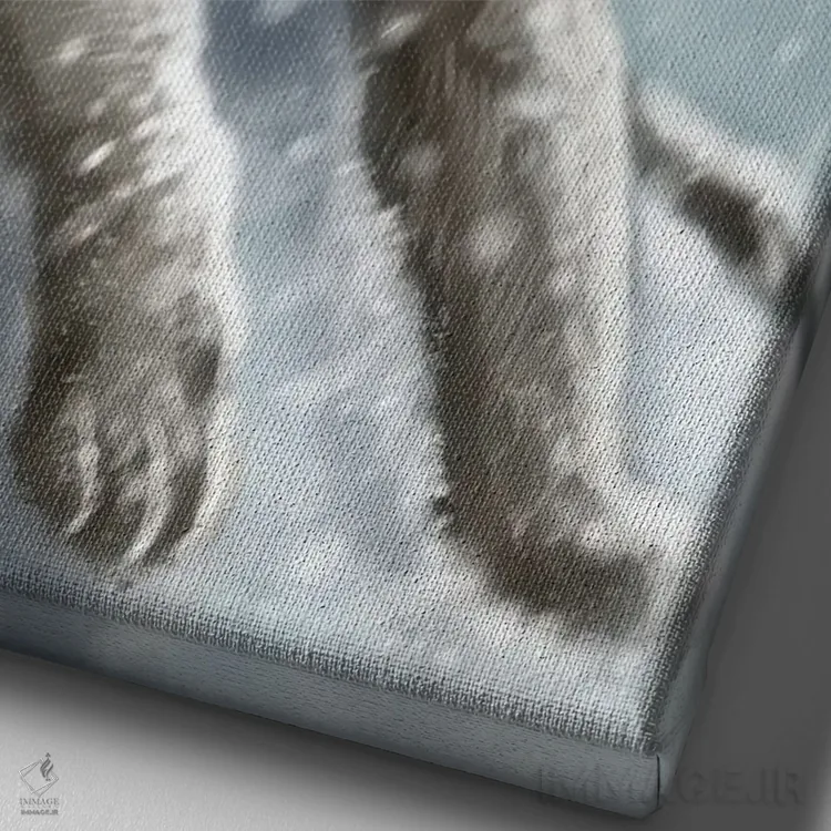 تابلو دکوراتیو شیر غار اثر آناستازیا اوگرافوا - نمای نزدیک بافت بوم