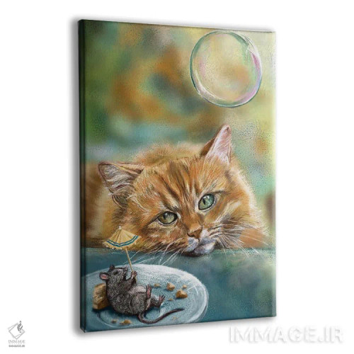 تابلو دکوراتیو گربه رویایی اثر آناستازیا اوگرافوا - نمای پرسپکتیو محصول