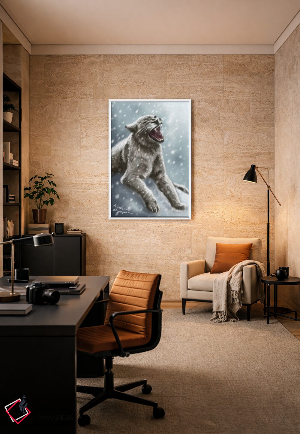 تابلو دکوراتیو شیر غار اثر آناستازیا اوگرافوا - D6W