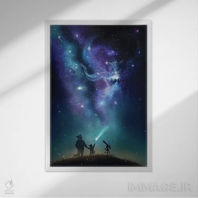 تابلو دکوراتیو ستاره راهنما اثر آناستازیا اوگرافوا - نمای قابدار سفید