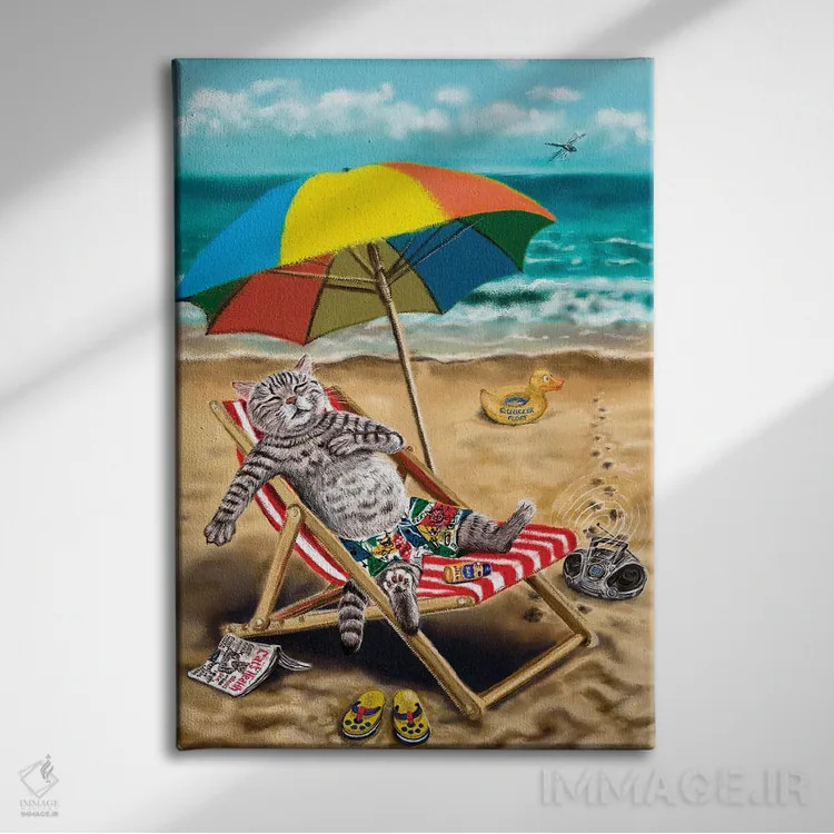 تابلو دکوراتیو در ساحل اثر آناستازیا اوگرافوا - نمای روبهرو روی دیوار