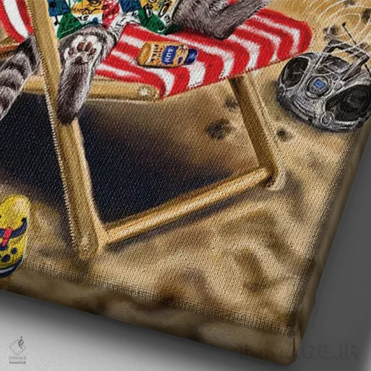 تابلو دکوراتیو در ساحل اثر آناستازیا اوگرافوا - نمای نزدیک بافت بوم