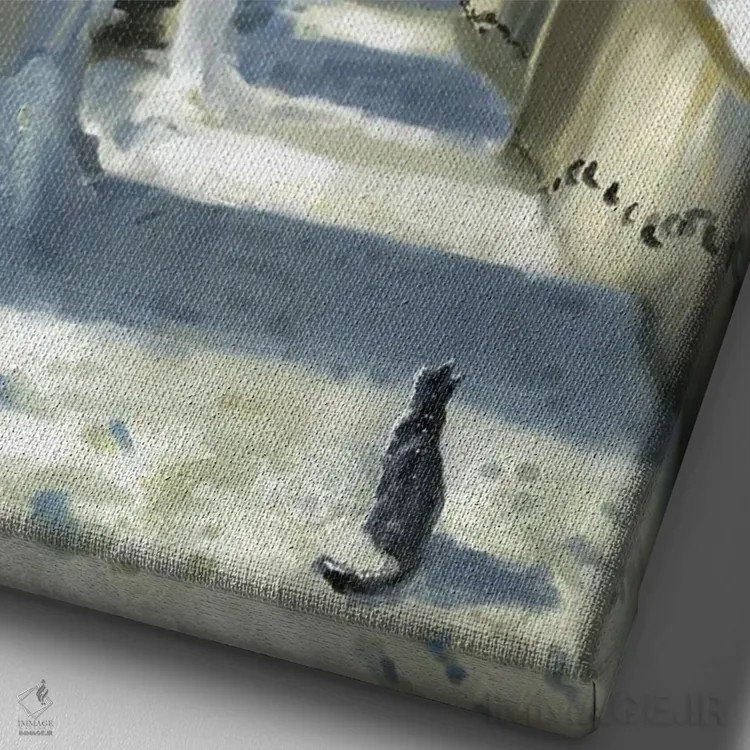 تابلو دکوراتیو شبح زمستان پراگ اثر آناستازیا اوگرافوا - نمای نزدیک بافت بوم