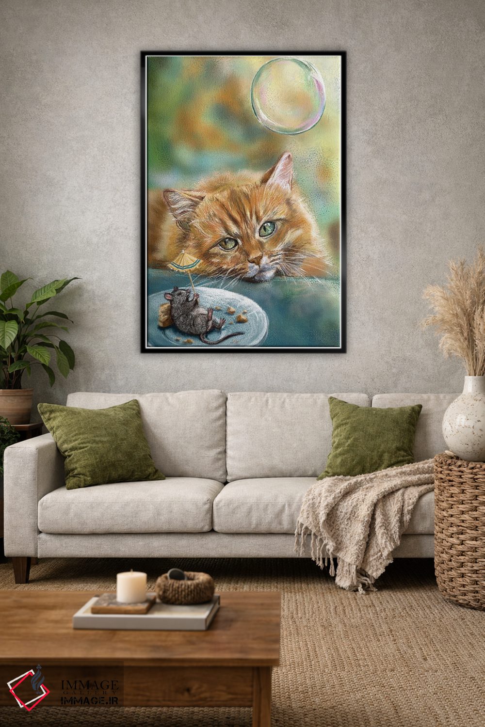تابلو دکوراتیو گربه رویایی اثر آناستازیا اوگرافوا - D1B
