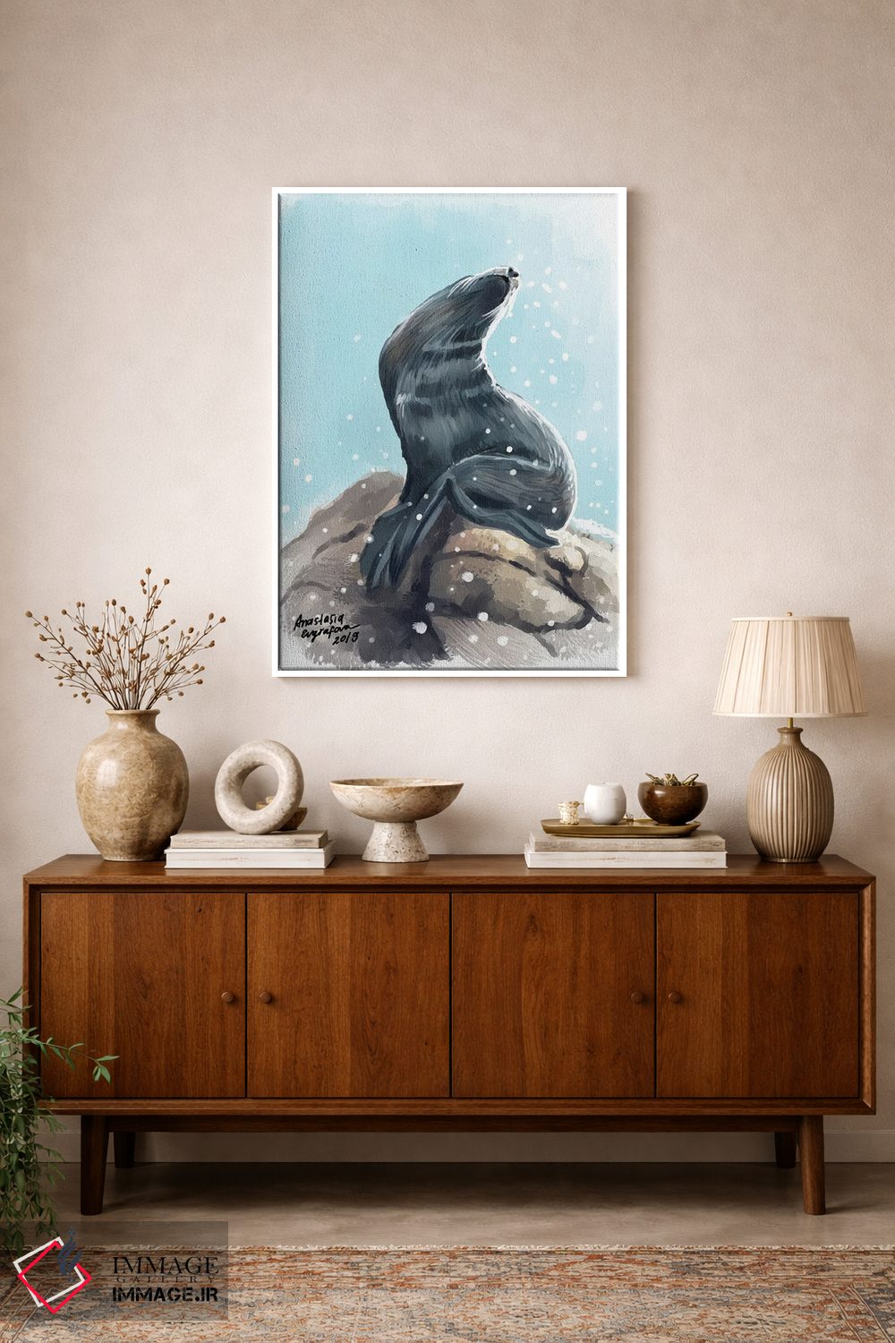 تابلو دکوراتیو شیر دریایی اثر آناستازیا اوگرافوا - D1W