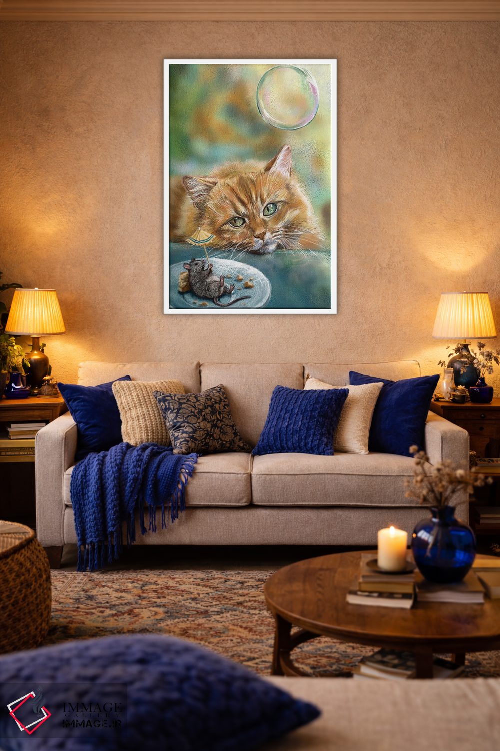 تابلو دکوراتیو گربه رویایی اثر آناستازیا اوگرافوا - D4W