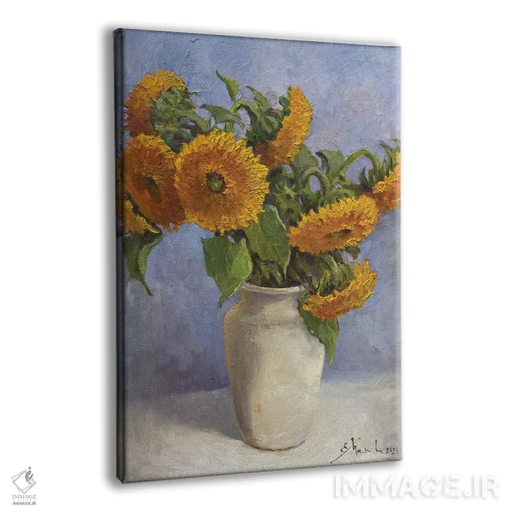 تابلو دکوراتیو گل های آفتابگردان اثر اوگنیا مکانوا - نمای پرسپکتیو محصول
