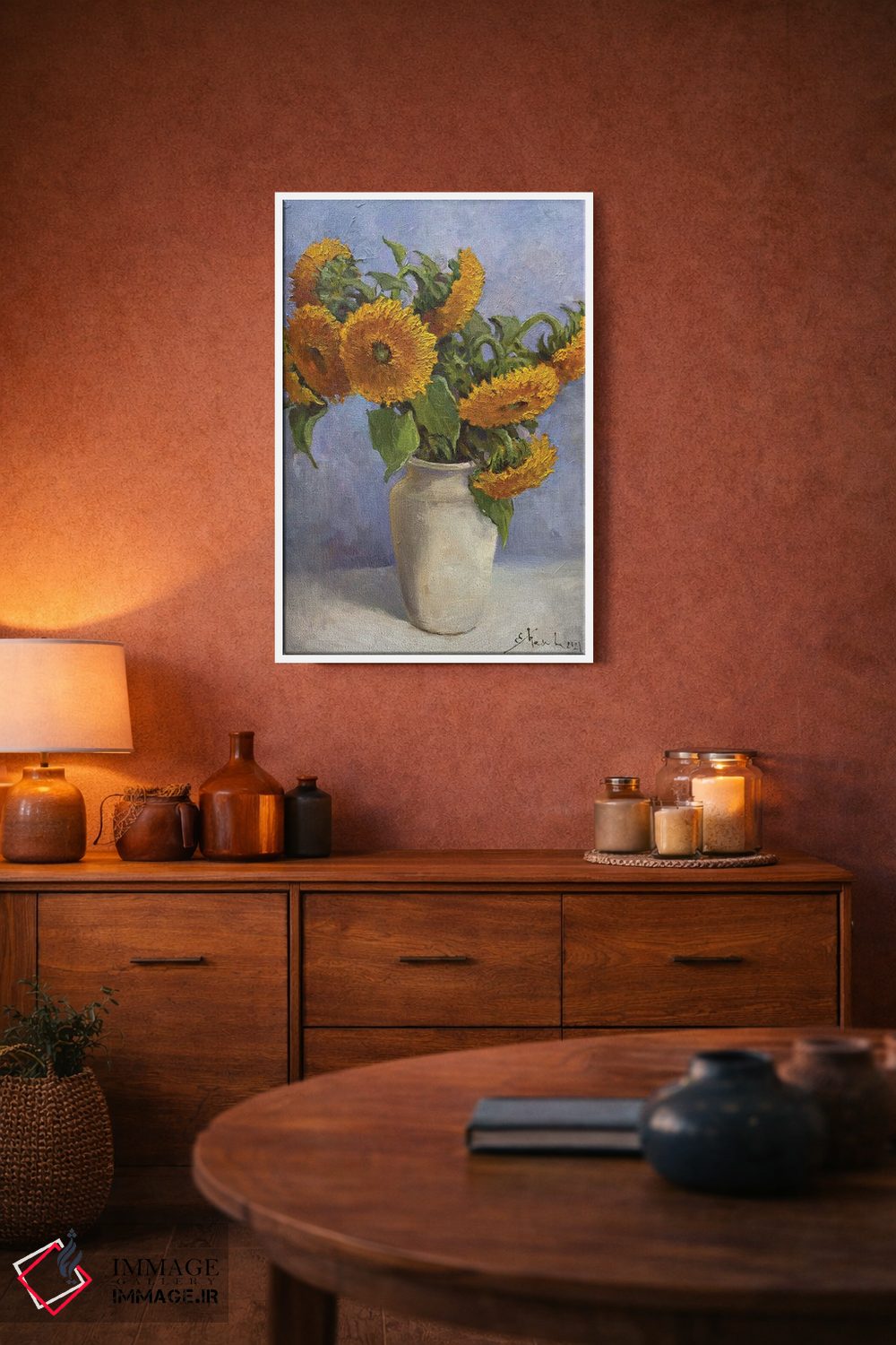 تابلو دکوراتیو گل های آفتابگردان اثر اوگنیا مکانوا - D3W