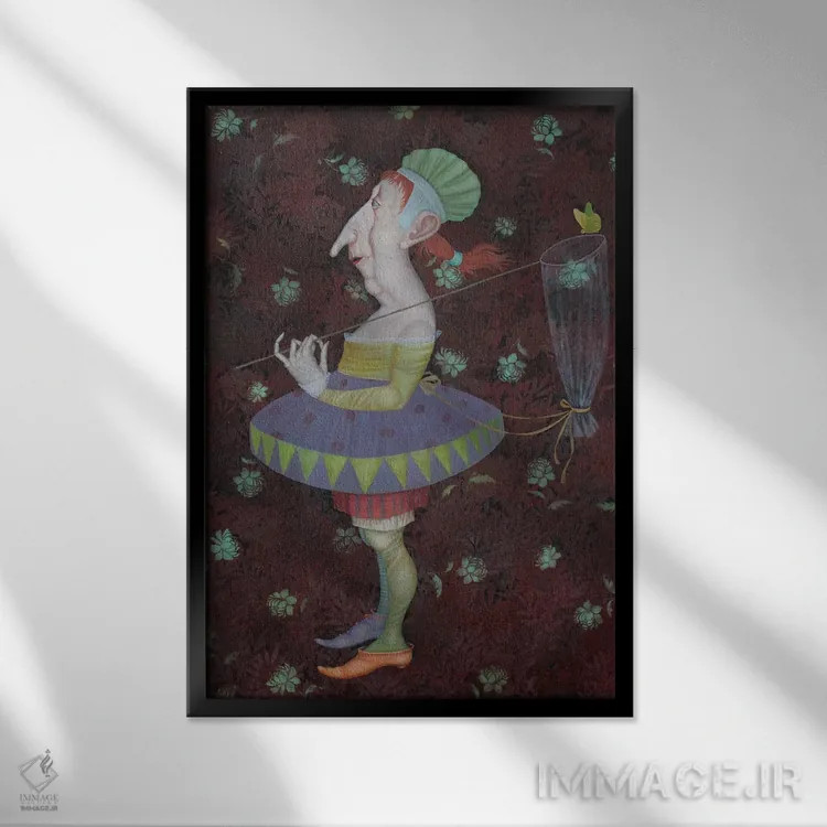 تابلو دکوراتیو پیاده روی پروانه ای اثر اوگنیا ساره - نمای قابدار مشکی