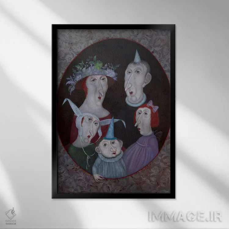تابلو دکوراتیو همه با هم اثر اوگنیا ساره - نمای قابدار مشکی