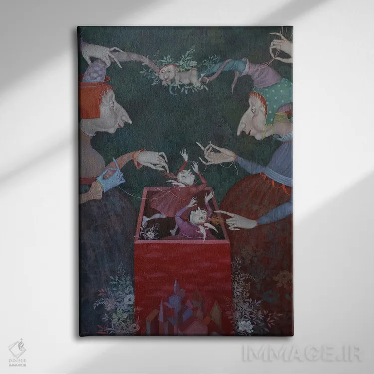 تابلو دکوراتیو شب اثر اوگنیا ساره - نمای روبهرو روی دیوار