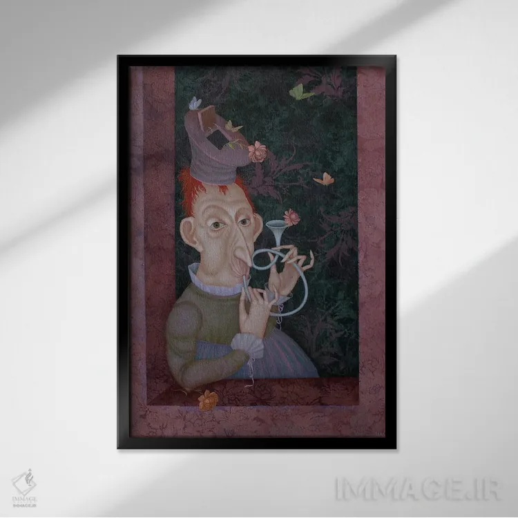تابلو دکوراتیو آواز تابستانی اثر اوگنیا ساره - نمای قابدار مشکی