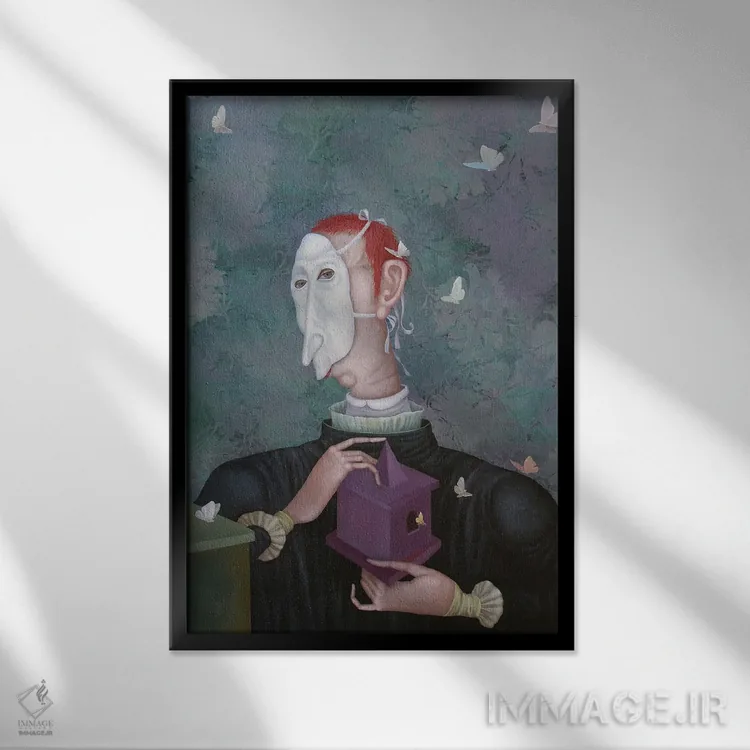 تابلو دکوراتیو دلداده پروانه اثر اوگنیا ساره - نمای قابدار مشکی