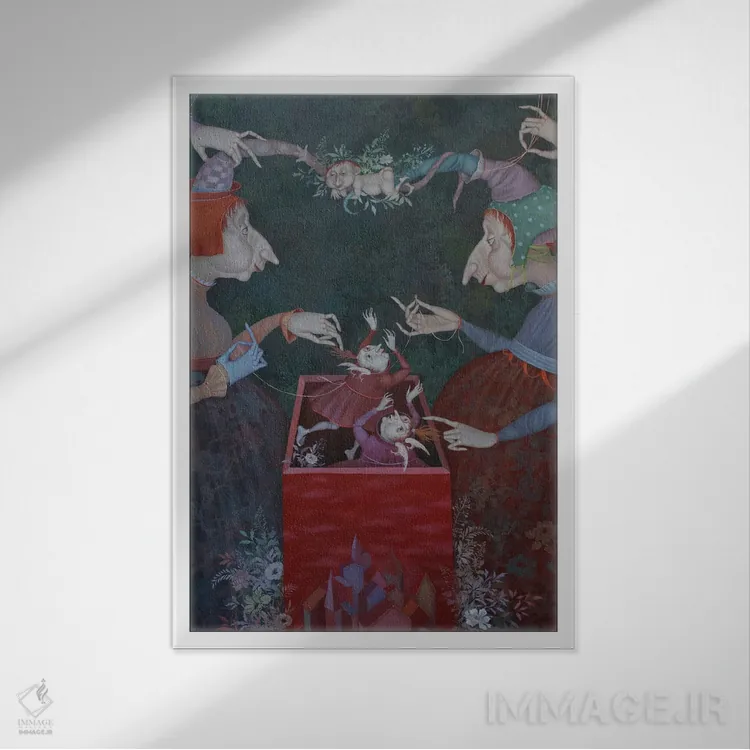 تابلو دکوراتیو شب اثر اوگنیا ساره - نمای قابدار سفید
