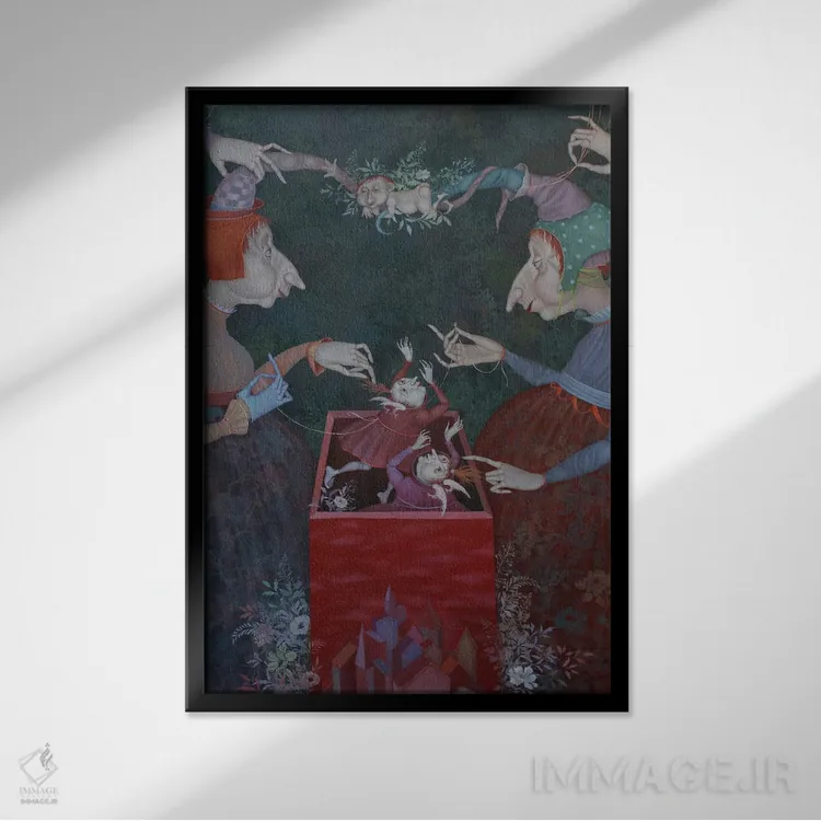 تابلو دکوراتیو شب اثر اوگنیا ساره - نمای قابدار مشکی