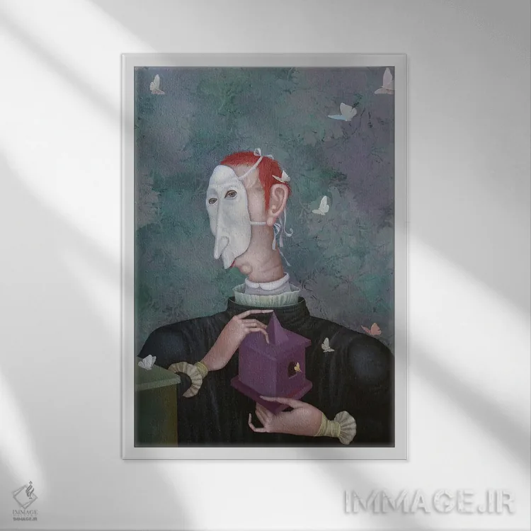 تابلو دکوراتیو دلداده پروانه اثر اوگنیا ساره - نمای قابدار سفید