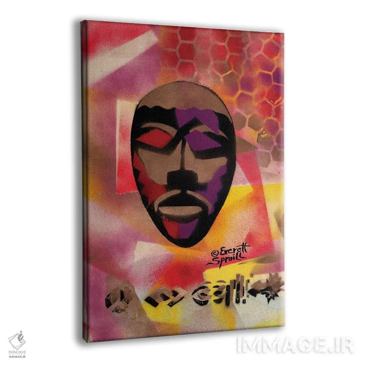 تابلو دکوراتیو نقاب کنگو اثر اورت اسپرویل - نمای پرسپکتیو محصول