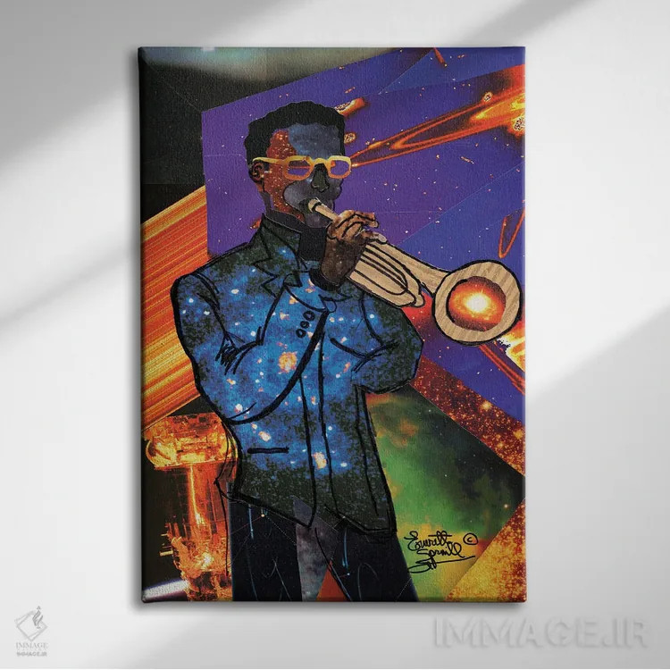 تابلو دکوراتیو شیپورچی کیهانی اثر اورت اسپرویل - نمای روبهرو روی دیوار