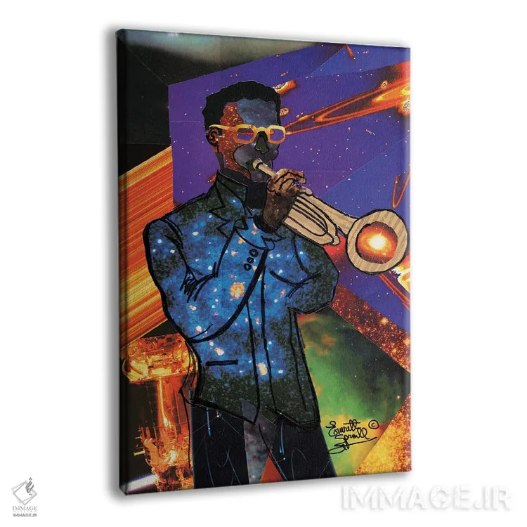 تابلو دکوراتیو شیپورچی کیهانی اثر اورت اسپرویل - نمای پرسپکتیو محصول